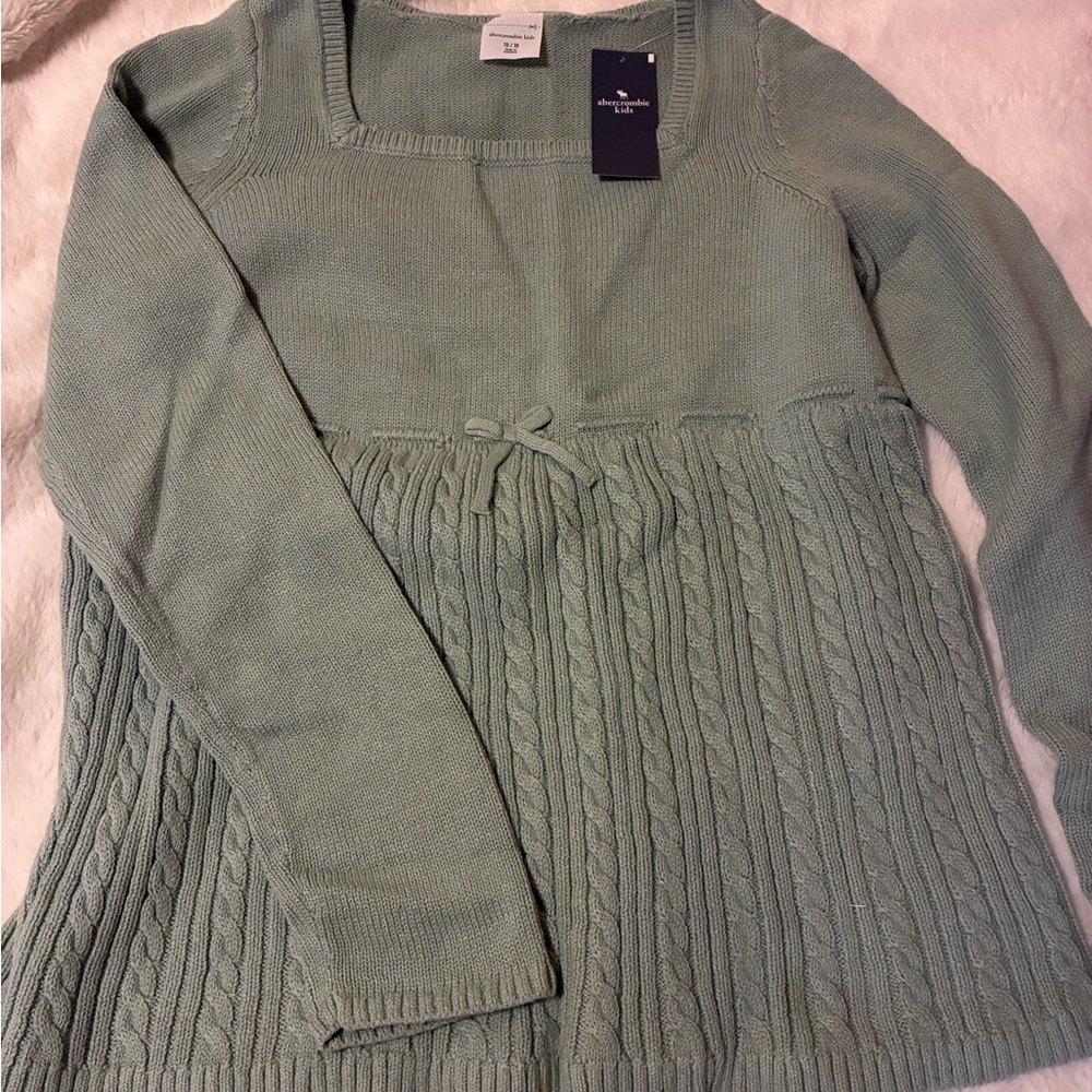 Abercrombie Kids Light Green Cable Knit Sweater